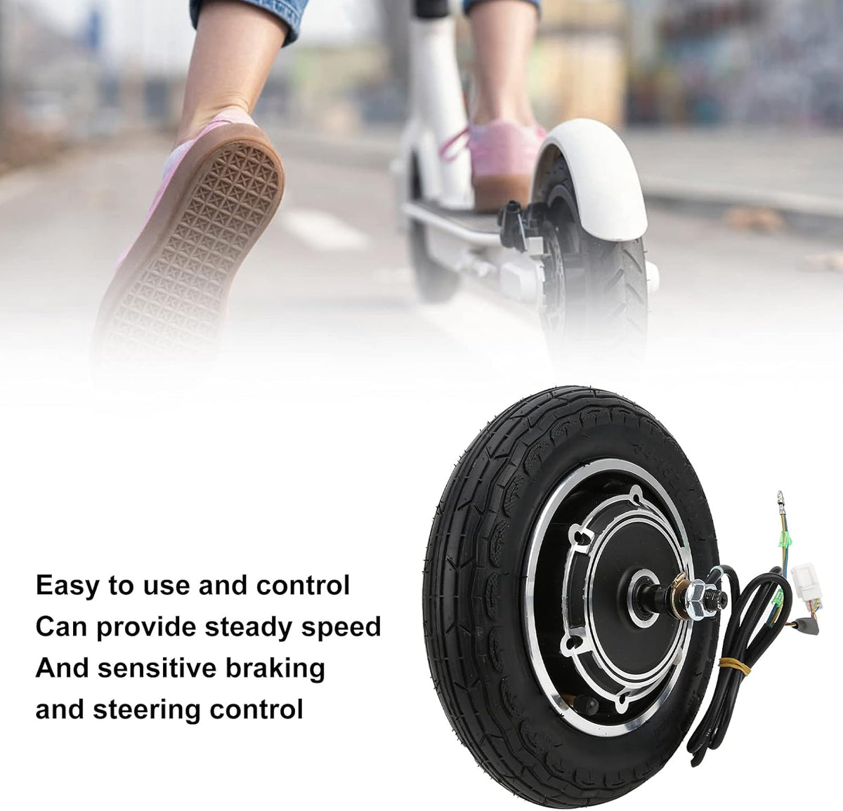 Electric Scooter Hub Motor Wheel Assembly with Antiskidding Tire S756