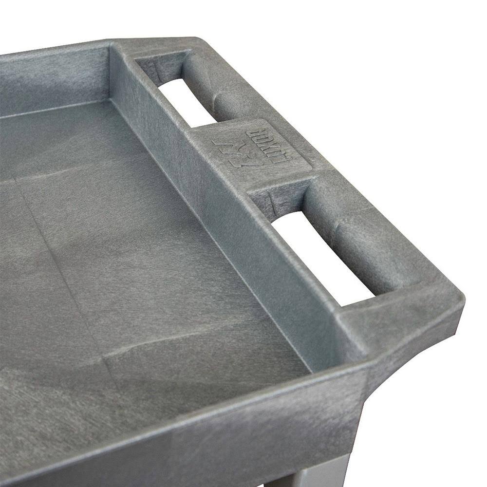Black Two Shelf Plastic Utility Tub Cart U44116