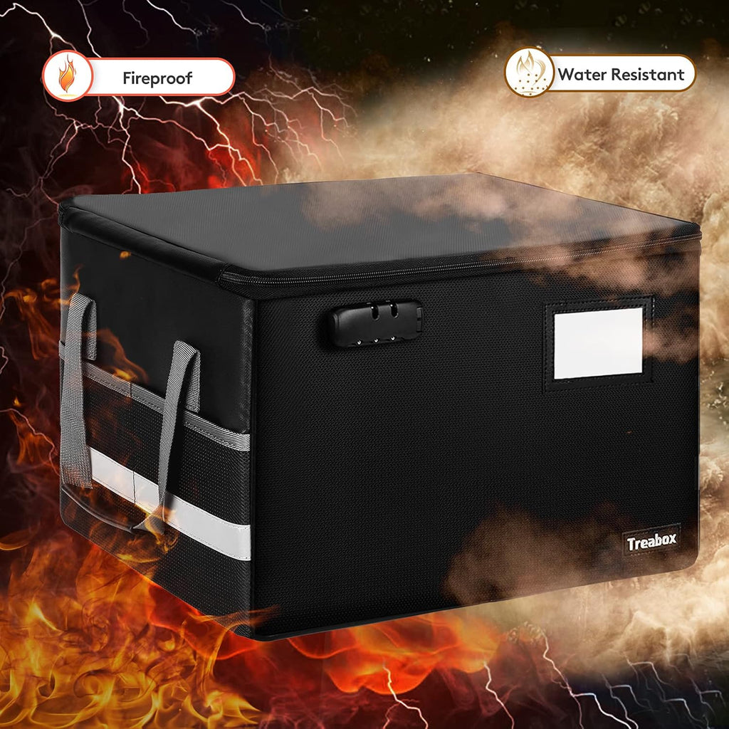 Fireproof File Storage Box with Lock, Pack of 2 A591