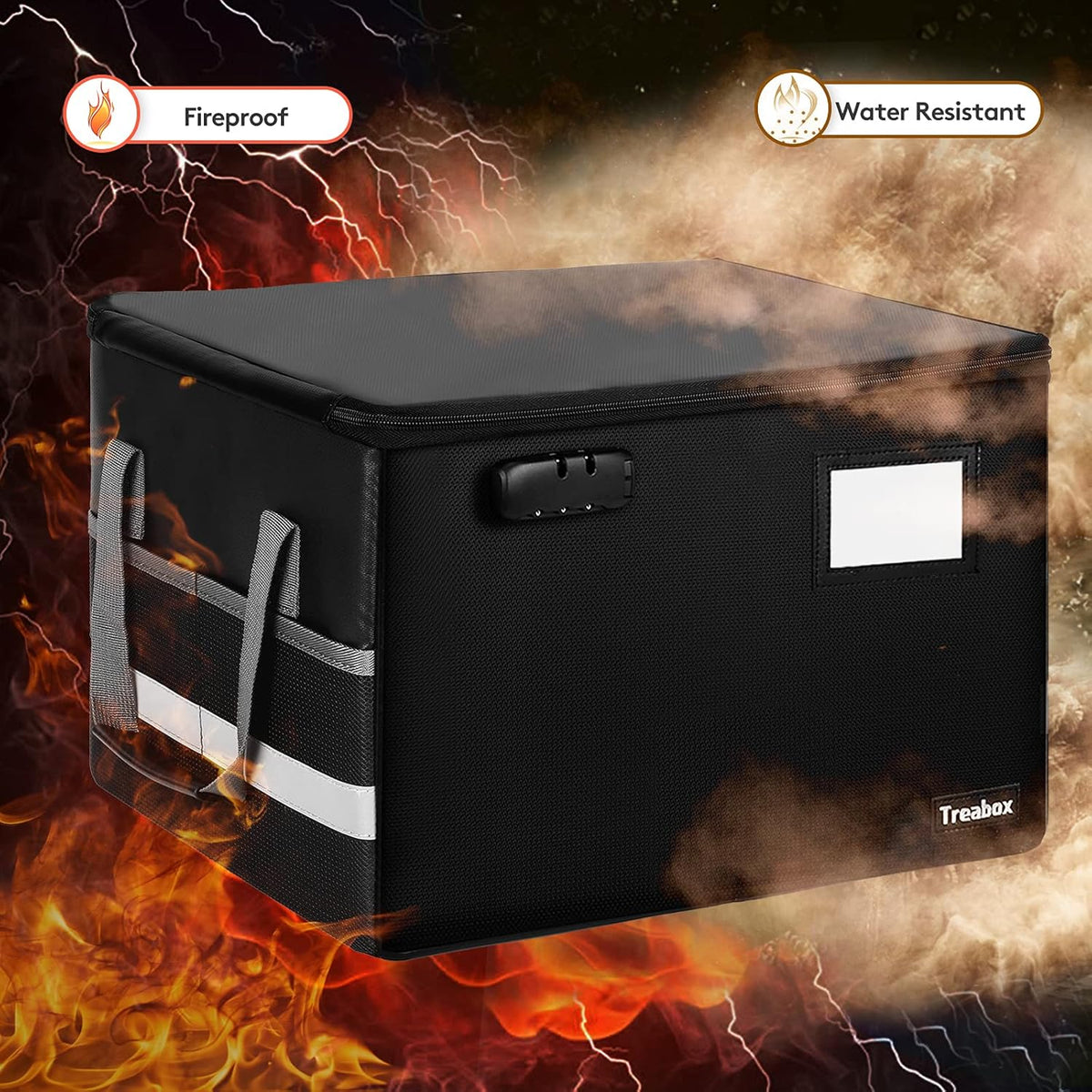 Fireproof File Storage Box with Lock, Pack of 2 A591