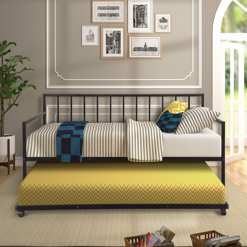 White Twin Metal Daybed with Built-in Desk B517168