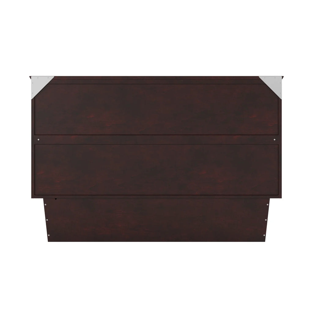 Queen Solid Wood Murphy Bed Chest with Mattress in Espresso X6488
