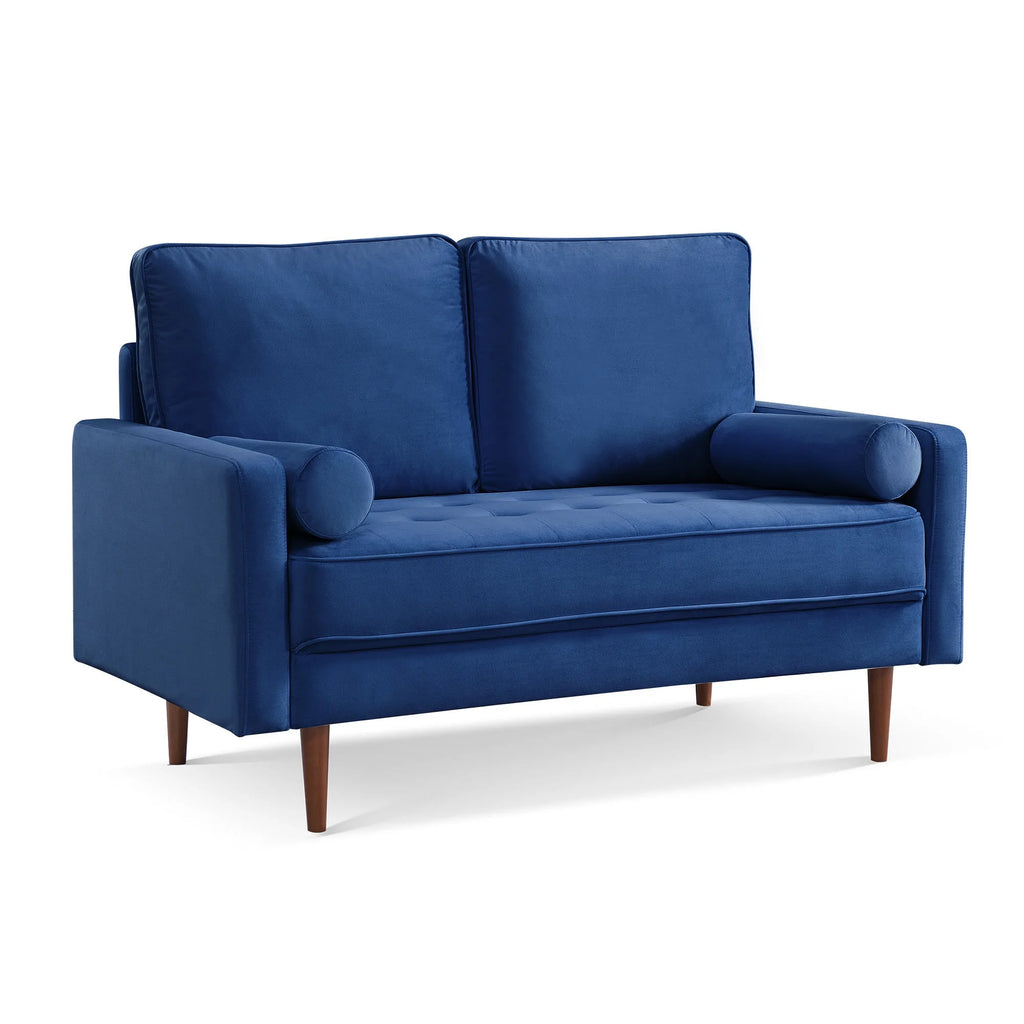 Blue Velvet Tufted Sofa Couch E7568