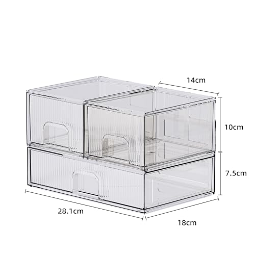 3 Pack Clear Acrylic Drawer Cosmetic Organizer N94085