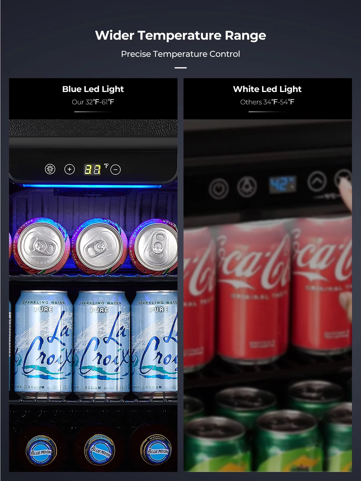126 Can Beverage Refrigerator Cooler, 3.2 Cu.ft Mini Fridge, Reversible Door V922376