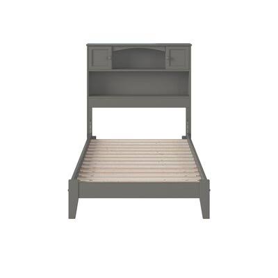 Solid Wood Platform Bed with Bookcase Twin Y90271