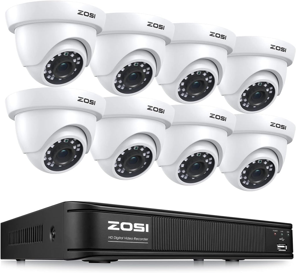 1080P 8 Channel Security Camera System with 8 Dome Cameras K670