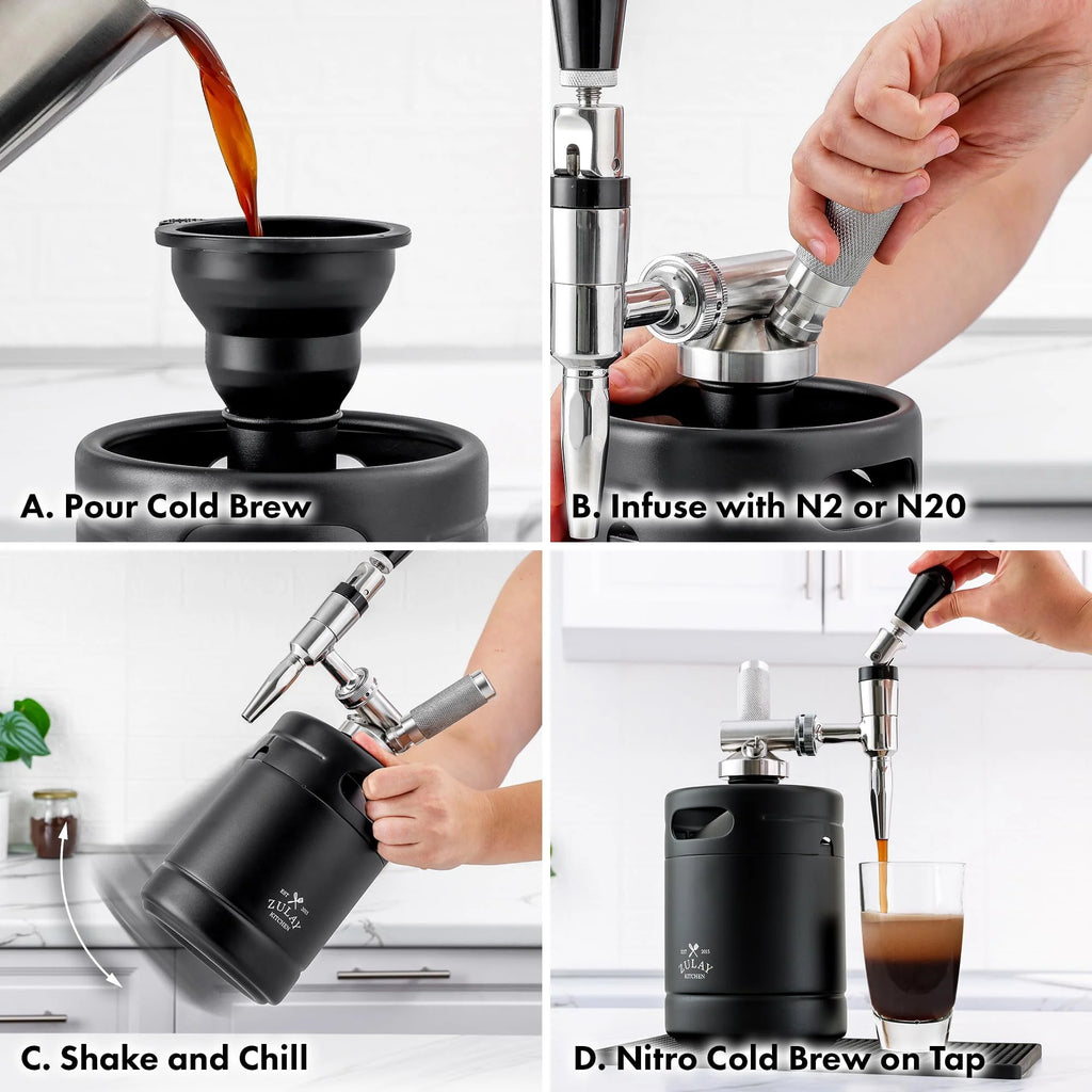 1 Gallon Cold Brew Coffee Maker with Thick Glass, Stainless Steel Mesh Filter and Spigot B519117