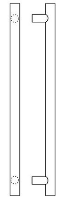 Post Mount Straight Pull Flat Ends 1-1/2x22 Diam. 8x22 CtC 12x22 L Dark Oxidized Bronze X4717