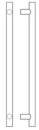 Post Mount Straight Pull Flat Ends 1-1/2x22 Diam. 8x22 CtC 12x22 L Dark Oxidized Bronze X4717