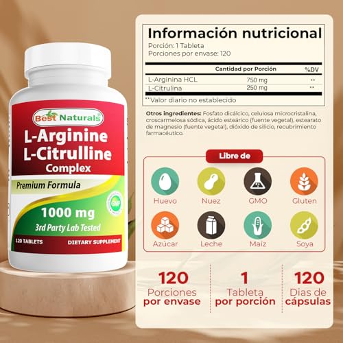 L-Arginine L-Citruline Complex Tablets, 250 Count W24319