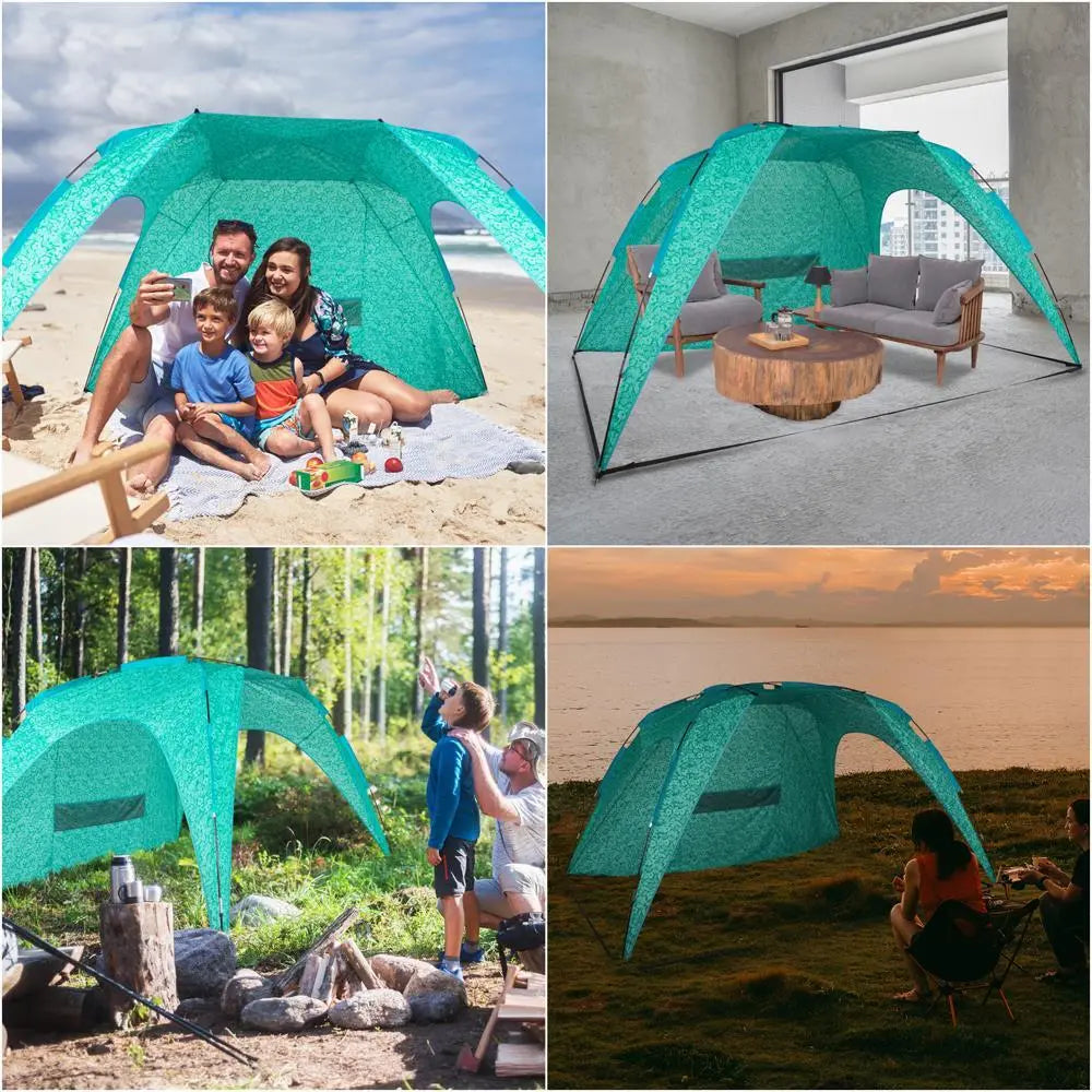 Pop Up Beach Tent Sun Shelter With Bag O474527