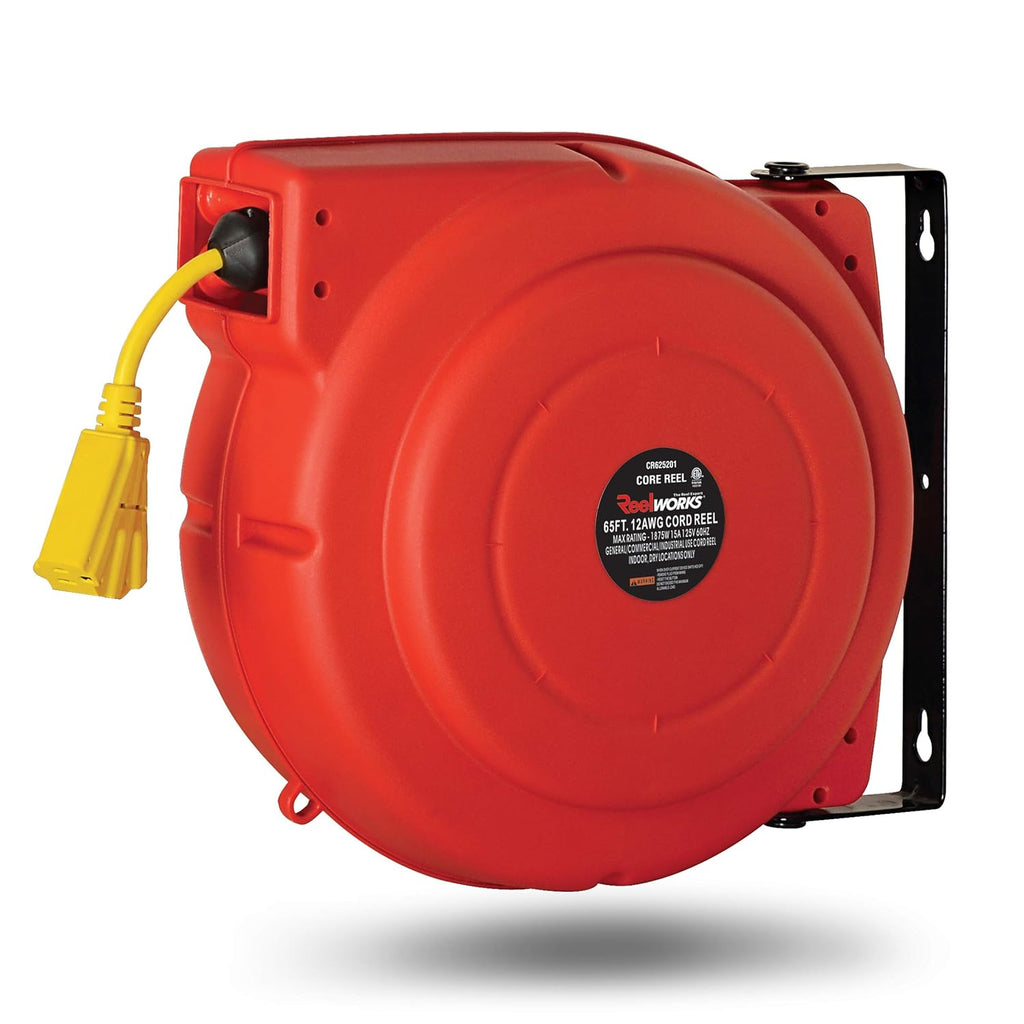 Extension Cord Reel Retractable 12AWG x 65' Heavy Duty Cable O928