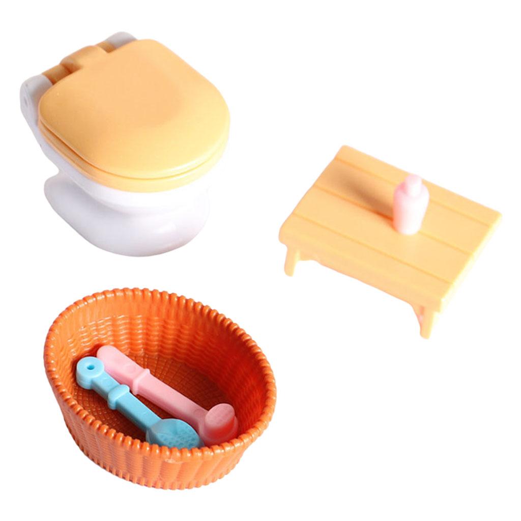 1:12 Dollhouse Modern Bathroom Bathtub Toilet Miniatures I22035