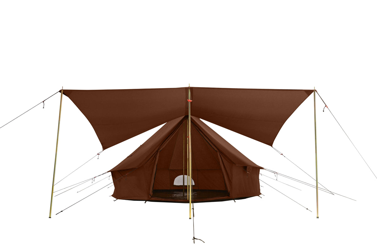 Regatta Awning - Desert Red - 10' for Bell Tent - Complete Canopy with Poles F454