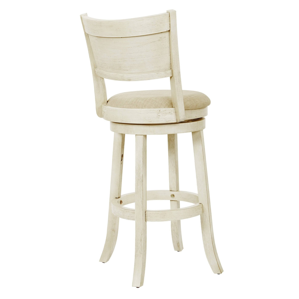 Antique Grey Swivel Stool with Solid Back H6952