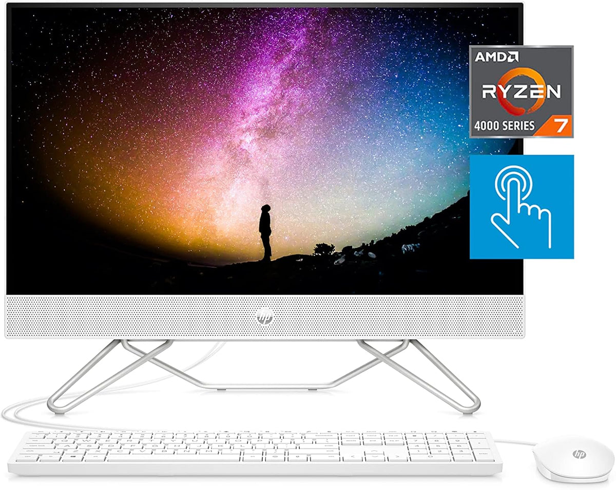 24" All-in-One Desktop, AMD Ryzen 7 5700U, 16 GB, 256 GB SSD & 1 TB Hard Drive, Full HD IPS Touchscreen, Windows 11 Home F4468