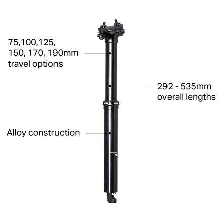 Dropper Seatpost, 125mm, 31.6 x 392mm, Black S57855