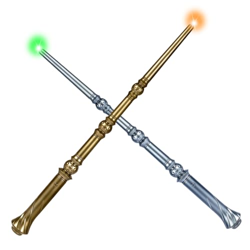 Light Up Magic Wand with Sounds, 2 Pack, Black & Brown I8763