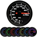 7 Color 100 PSI Oil Pressure Gauge Kit 52mm with Pressure Sensor Pack of 2 H4016