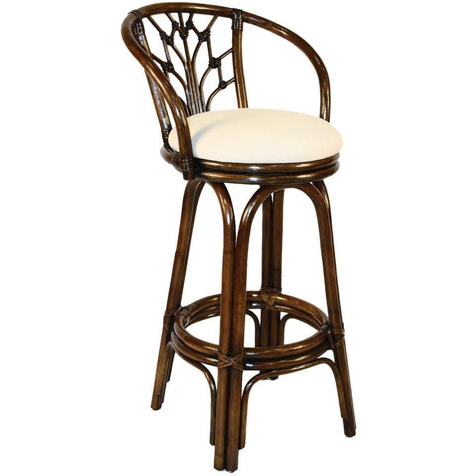 Antique Finish Swivel Rattan Counterstool L187047