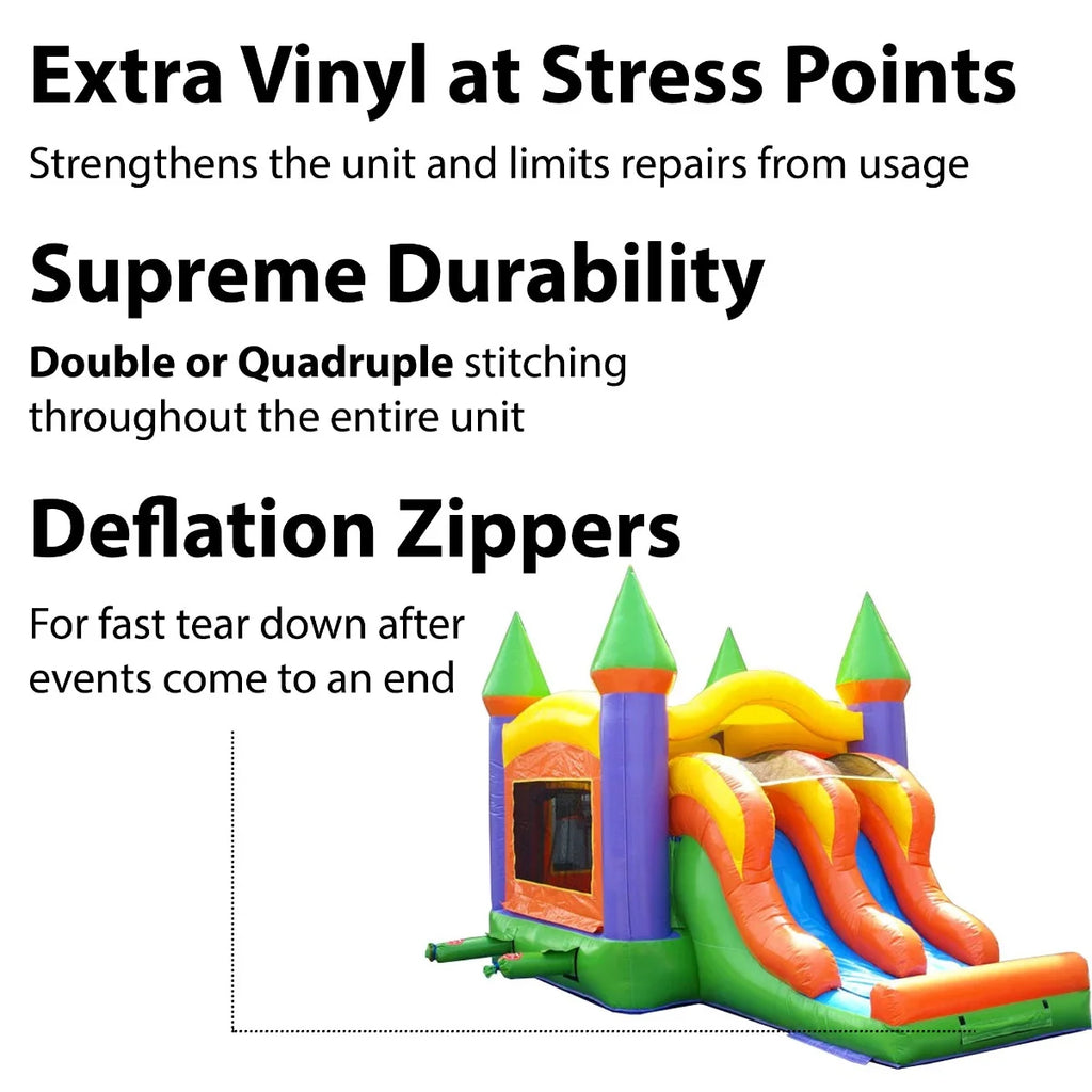 Orange Commercial Inflatable Bounce House with Dual Slide L38799