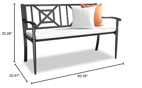 Weatherproof Heavy-Duty Wrought Iron Outdoor Bench C306