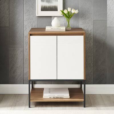 2 Door Accent Cabinet English Oak/White C1130