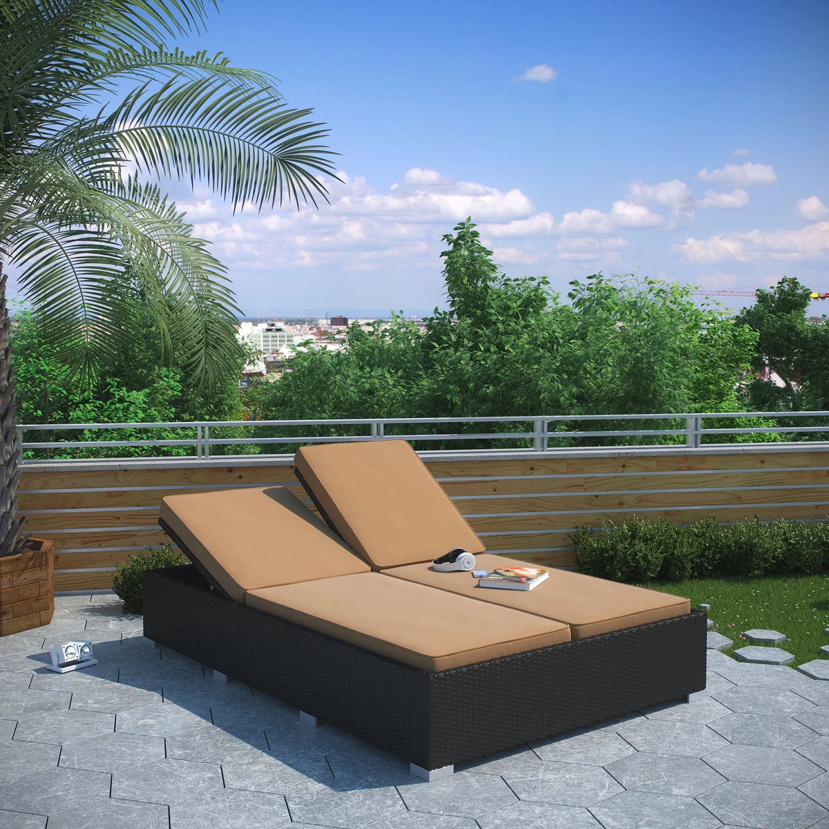 Espresso Mocha Outdoor Patio Chaise P72499