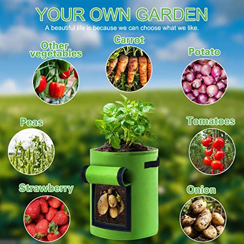 2 Pack 7 Gallon Potato Grow Bags with Handles and Access Flap Q540476