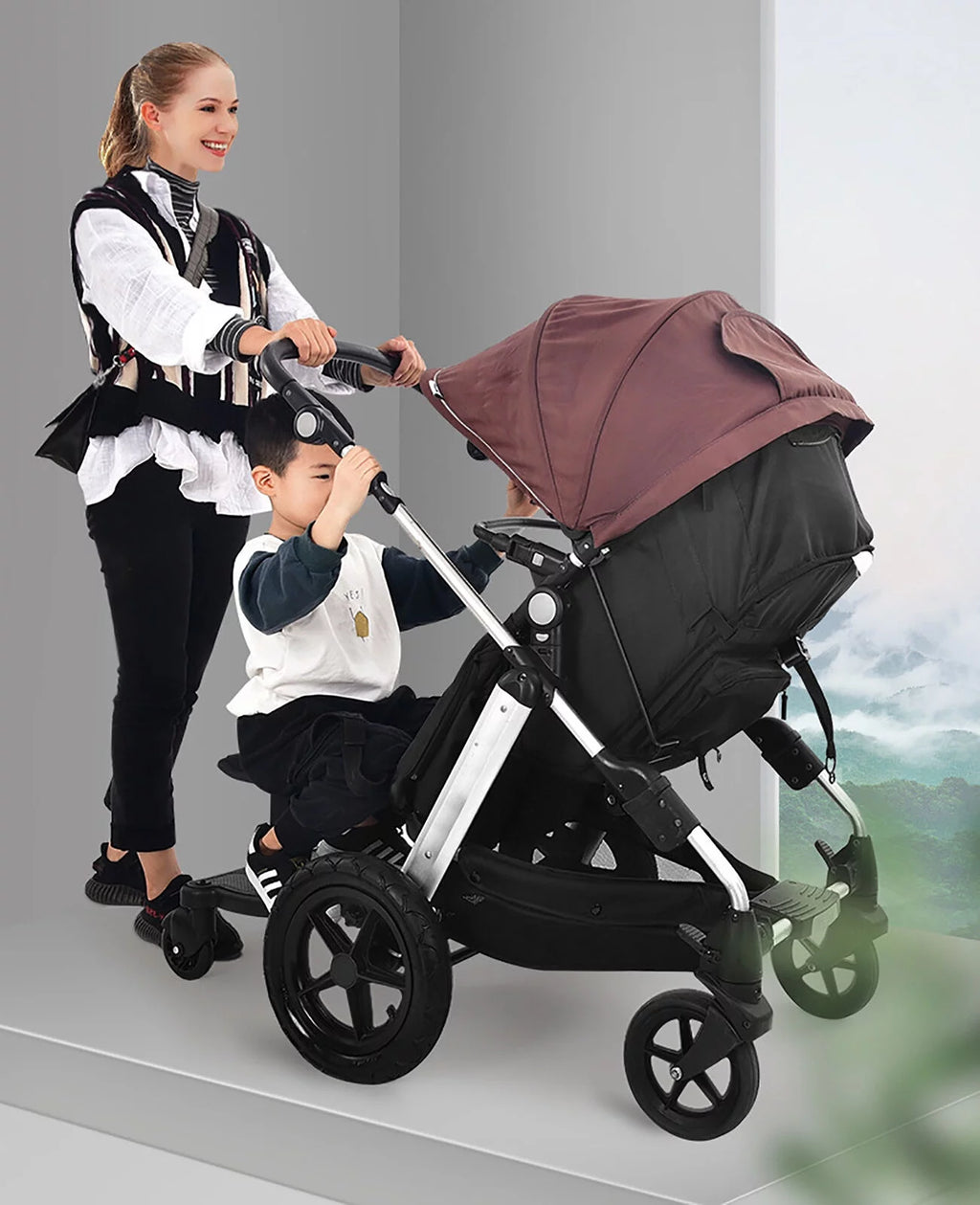 2-in-1 Stroller Ride Board with Detachable Seat and Standing Platform T28763