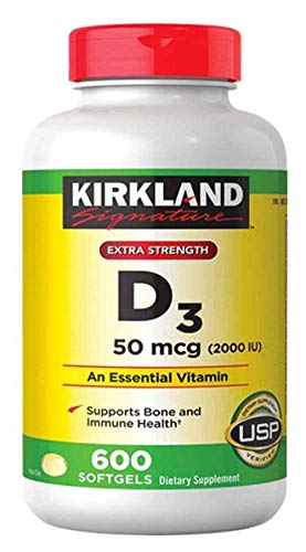 Extra Strength D3 50 mcg, 600 Softgels H4514