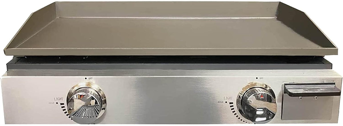Black 25 Inch Stainless Steel RV Griddle with 2 Burners L757