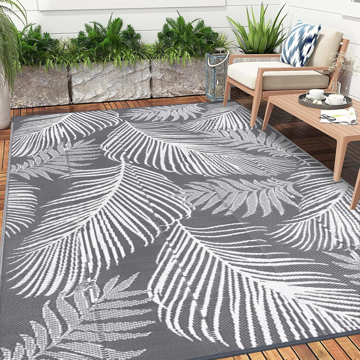 6'x9' Waterproof Reversible Outdoor Plastic Straw Rug I42263