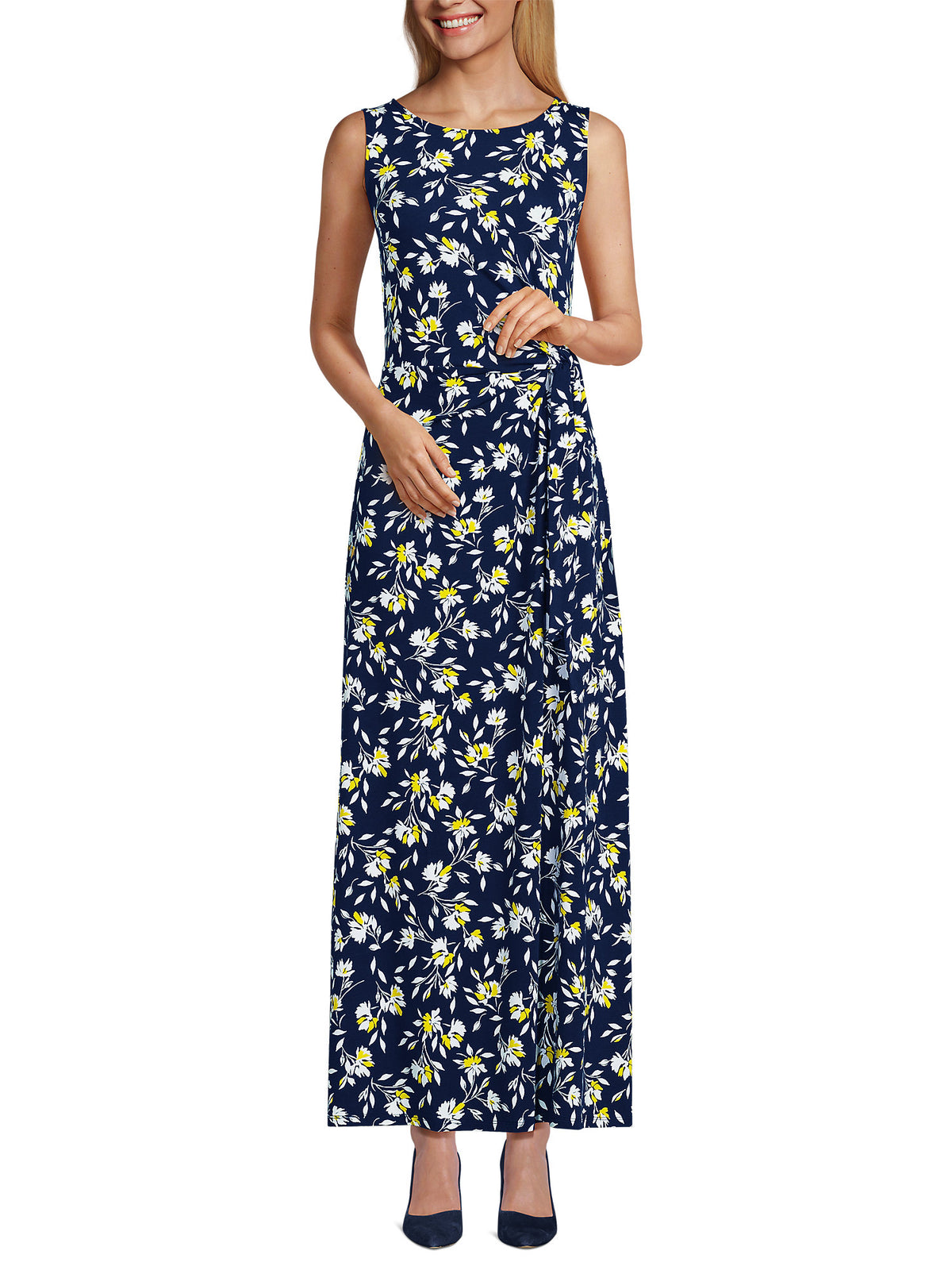 Tall Sleeveless Tie Waist Maxi Dress T58494