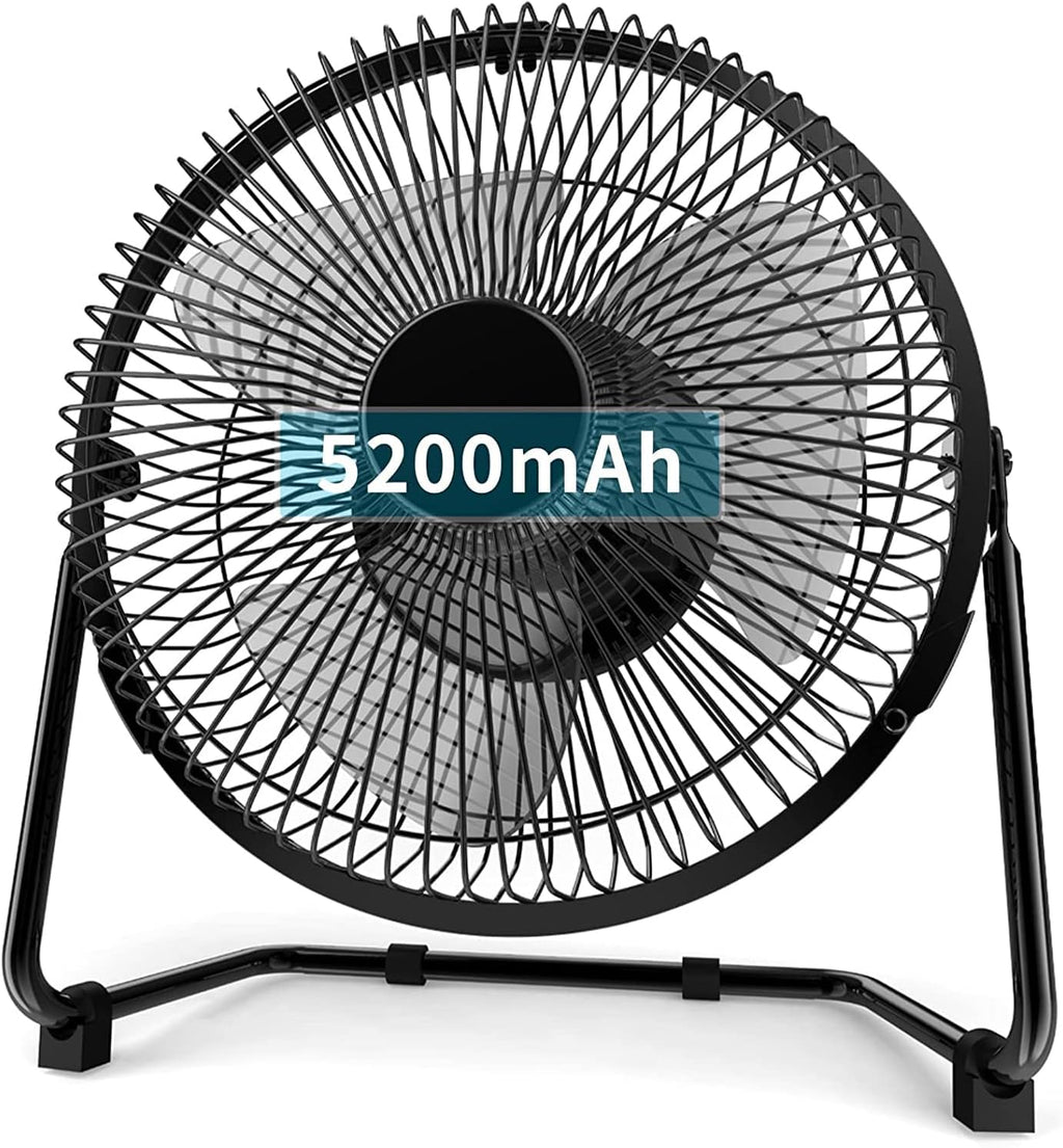 Black 9-Inch USB Rechargeable Desk Fan X259069