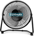Black 9-Inch USB Rechargeable Desk Fan X259069