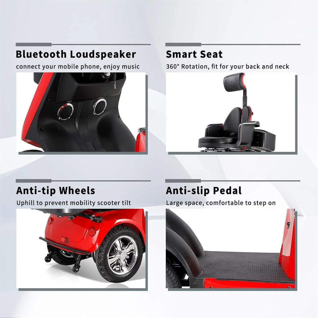 4 Wheel 800W Mobility Scooter 500 lb Capacity W6032