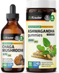 Chaga Mushroom Tincture 4 Fl. Oz. & Ashwagandha 90 Gummies Z799361