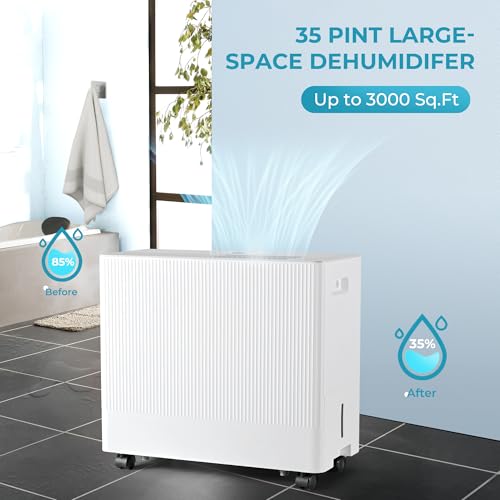 4500 Sq.Ft Energy Star Dehumidifier with Drain Hose, 50 Pint to 110 Pint Dehumidifier with 1.59 Gallon Water Tank W642840