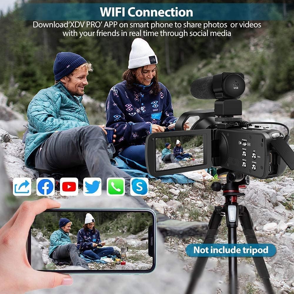 4K 48MP 18X Digital Zoom WiFi IR Night Vision Camcorder J41026