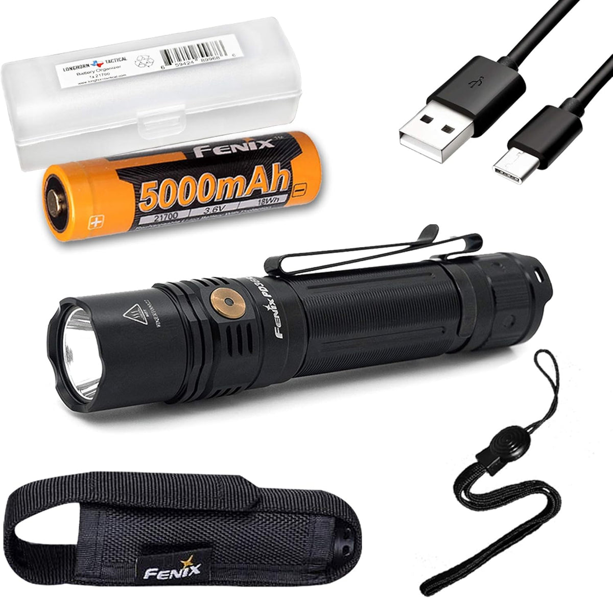 1600 Lumen USB-C Rechargeable Tactical Flashlight E7992