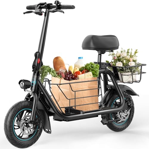550W 18.6MPH 20 Miles Range Electric Scooter with Seat and Storage Basket Z630