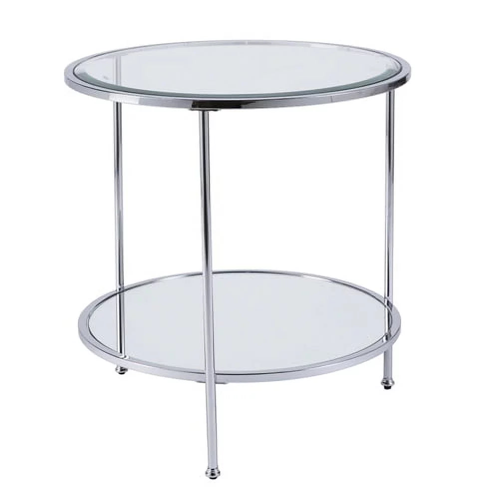 Mirrored Glass Round Coffee Table Set F41680