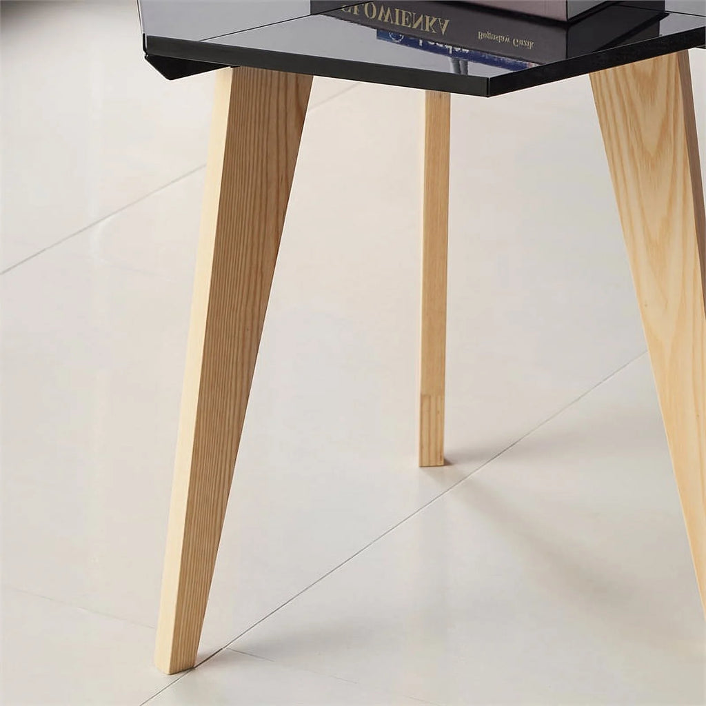 Black Metal Tray-Top End Table W3619