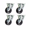 Casters with Black Rubber Wheel and Plate P4466