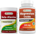 Beta Alanine Pure Powder 1 Pound & Magnesium Oxide 500 mg R120023