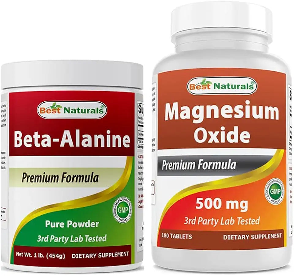 Beta Alanine Pure Powder 1 Pound & Magnesium Oxide 500 mg R120023