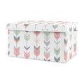 Grey Coral and Mint Storage Fabric Toy Box I83426