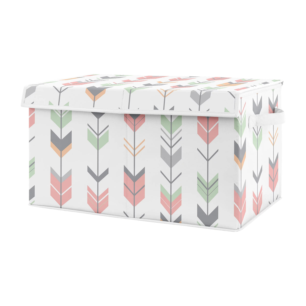 Grey Coral and Mint Storage Fabric Toy Box I83426